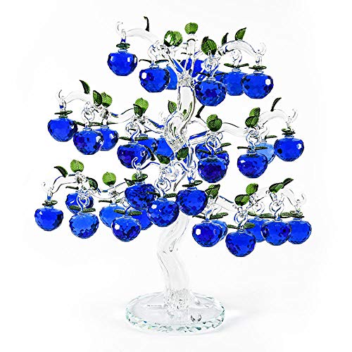 Schöner Glaskristall-Apfelbaum mit 36 ​​18 12 Stück Äpfeln Fengshui Crafts Chirstmas Tree Hängende Verzierung Einweihungsparty Geschenke-Azul_12 hängt   40mm Apfel