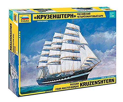 ZVEZDA 500789045 - 1:200 "Krusenstern" Sailing Ship, Modellbau, Bausatz, Standmodellbau, Hobby, Basteln, Plastikbausatz