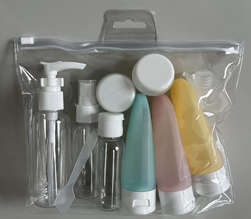 YRUISI 11-teiliges Set Kosmetik Reiseflasche Silikon Reiseflaschen Nachfüllbar Reise Flüssigkeitsbehälter Set Verschiedene Stile Reiseflaschen Für Toilettenartikel Aufbewahrung Kosmetik (Typ C)