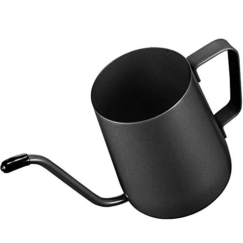 POEFT 250ML Edelstahl-Montagehalterung Handstanzkanne Kaffeekanne Tropf Schwanenhalsauslauf Langmundiger Kaffeekessel Teekanne
