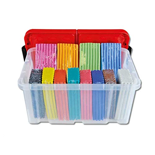 Wiemann Lehrmittel Knete-Set in Aufbewahrungsbox, 3000 g weiches Plastilin (12 Farben)