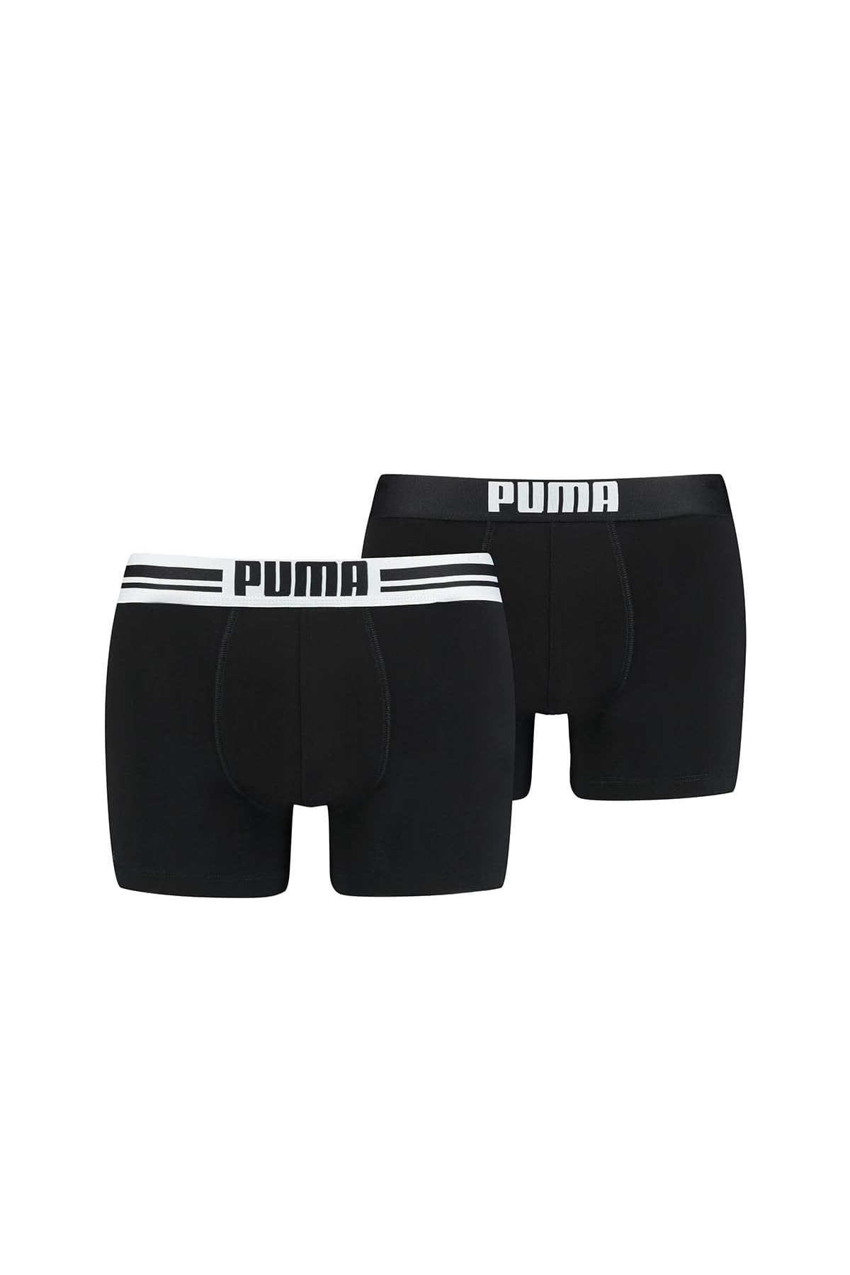 PUMA Herren Placed Logo Boxer Shorts, Schwarz, 30 EU, 2er Pack