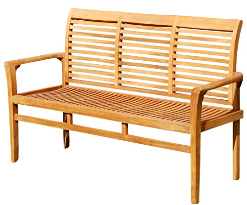 ASS Teak Design Gartenbank 150cm Parkbank Sitzbank 3-Sitzer Bank Gartenmöbel Holz sehr robust Modell: JAV-Alpen von