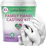 Luna Bean Riesiges XL-Handguss-Set für Familien in Übergröße – Handform-Set in Familiengröße für Familie – wirft 6 Hände bequem für Erwachsene und Kinder, einzigartige Muttertagsgeschenkideen