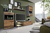 trendteam smart living - 4-teilige Wohnzimmerkombination Wohnzimmermöbel - Wohnzimmer - Mango - Aufbaumaß (BxHxT) 246 x 182 x 37 cm - Farbe Matera mit Old Wood - 167300523