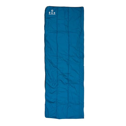 SOUK ONE Premium Deckenschlafsack Schlafsack 70x190cm für Erwachsene Camping Wandern Reisen Couch (Blau Schwarz)