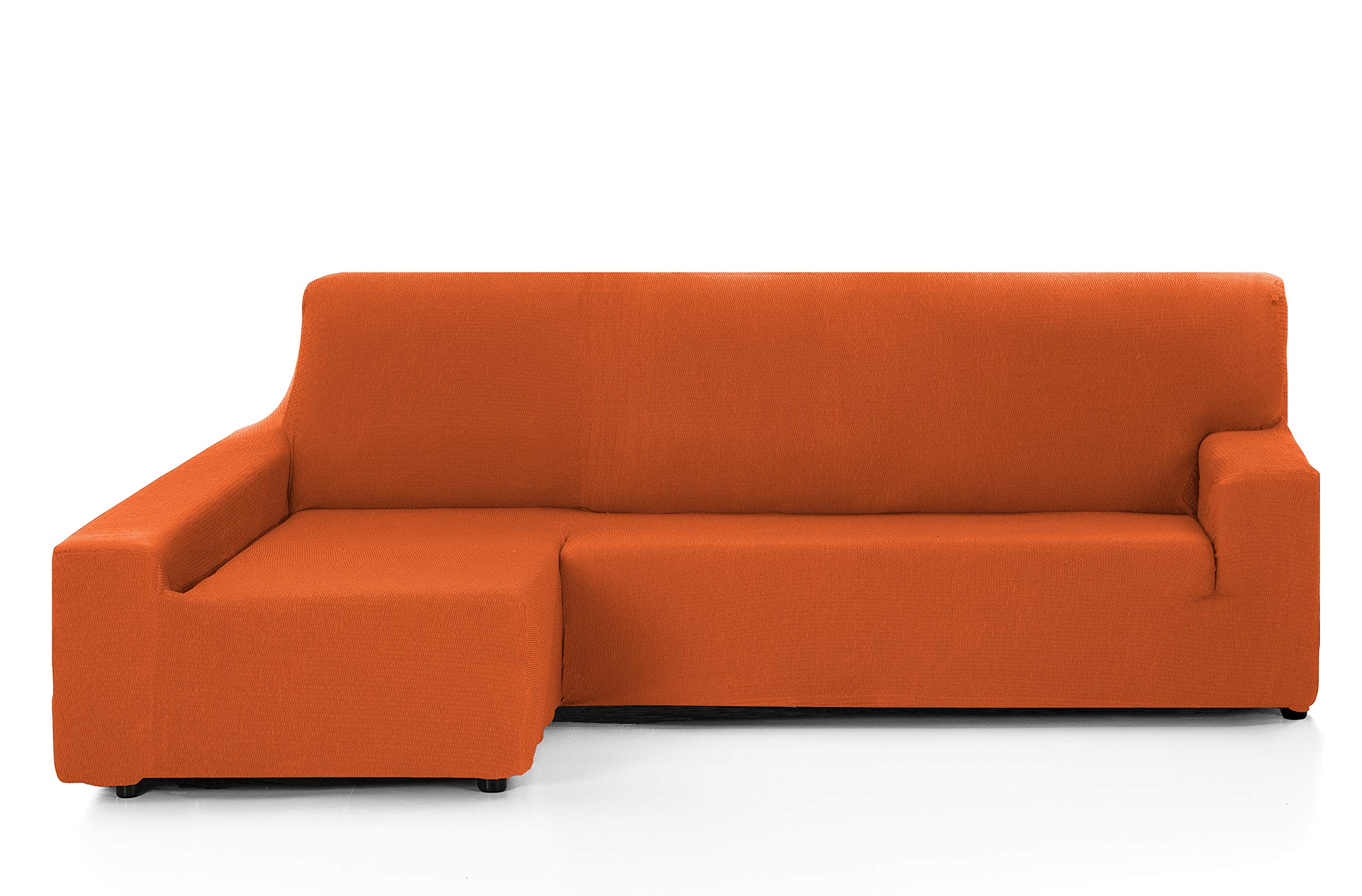 Martina Home - Elastischer Sofabezug, Eckteil Links, Modell Túnez, Stoff, Orange, 3-Sitzer