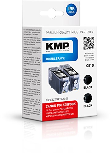 KMP Doublepack für Canon PIXMA MG8150 , C81D, 2 x black pigmented
