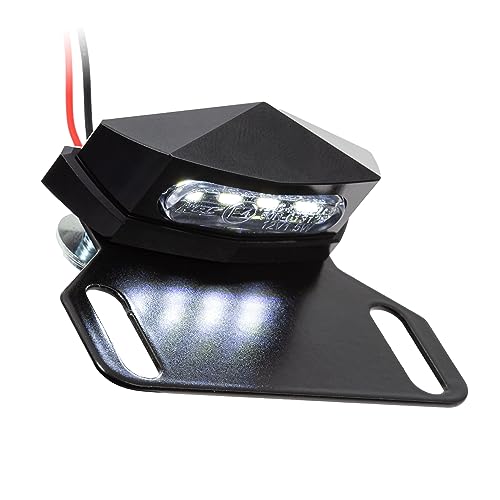 LED-Kennzeichenbeleuchtung Diamond schwarz E-geprüft inklusive Halter zur Befestigung von Kennzeichenbeleuchtung Universal Motorrad Roller Nummernschildbeleuchtung Nummernschild