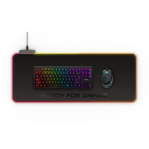 Energy Sistem ESG P5 RGB Gaming Mouse Pad (Größe XL, RGB-Beleuchtung, 5 Leuchtmodi, USB-Anschluss, wasserabweisender Stoff, rutschfeste Unterlage) - Schwarz