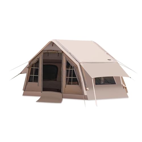 ZCBYBT Aufblasbares Camping -Zelt Mit Foyer, Einfaches Setup 4 -Saison -Glamping -Zelt, 14,42 M² Winddes Outdoor -Luftzelt