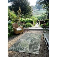 GARDEN IMPRESSIONS Outdoor-Teppich »Naturalis«, BxL: 230 x 160 cm, palm leaf/grün/grau/braun - gruen