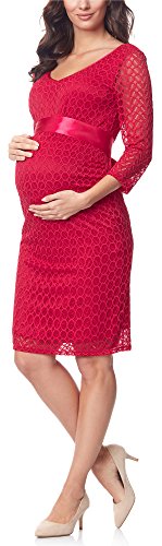 Be Mammy Damen Umstandskleid Maternity Schwangerschaftskleid BE20-170 (Himbeerrosa2, XXL)