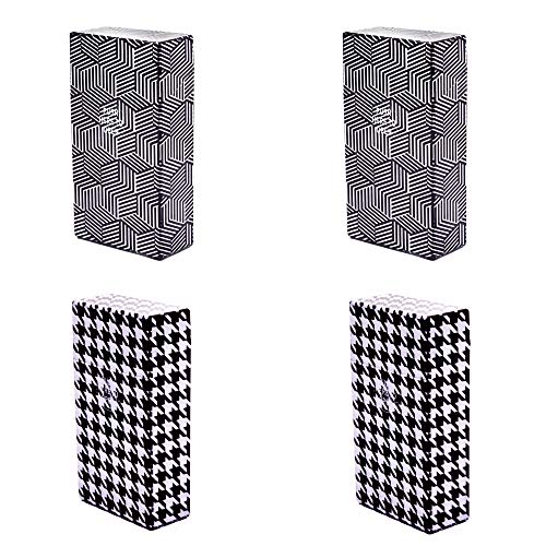 4 x Zigarettenbox 100 mm Zigaretten Cube & Pepi King Size Kunststoff schwarz/Weiss - LK Trend & Style