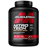 Whey Protein Pulver, MuscleTech Nitro-Tech Whey Gold Protein Isolate & Peptides, Eiweißpulver für den Muskelaufbau, Proteinpulver für Männer und Frauen, Schokolade, 2.51 kg (76 Portionen)