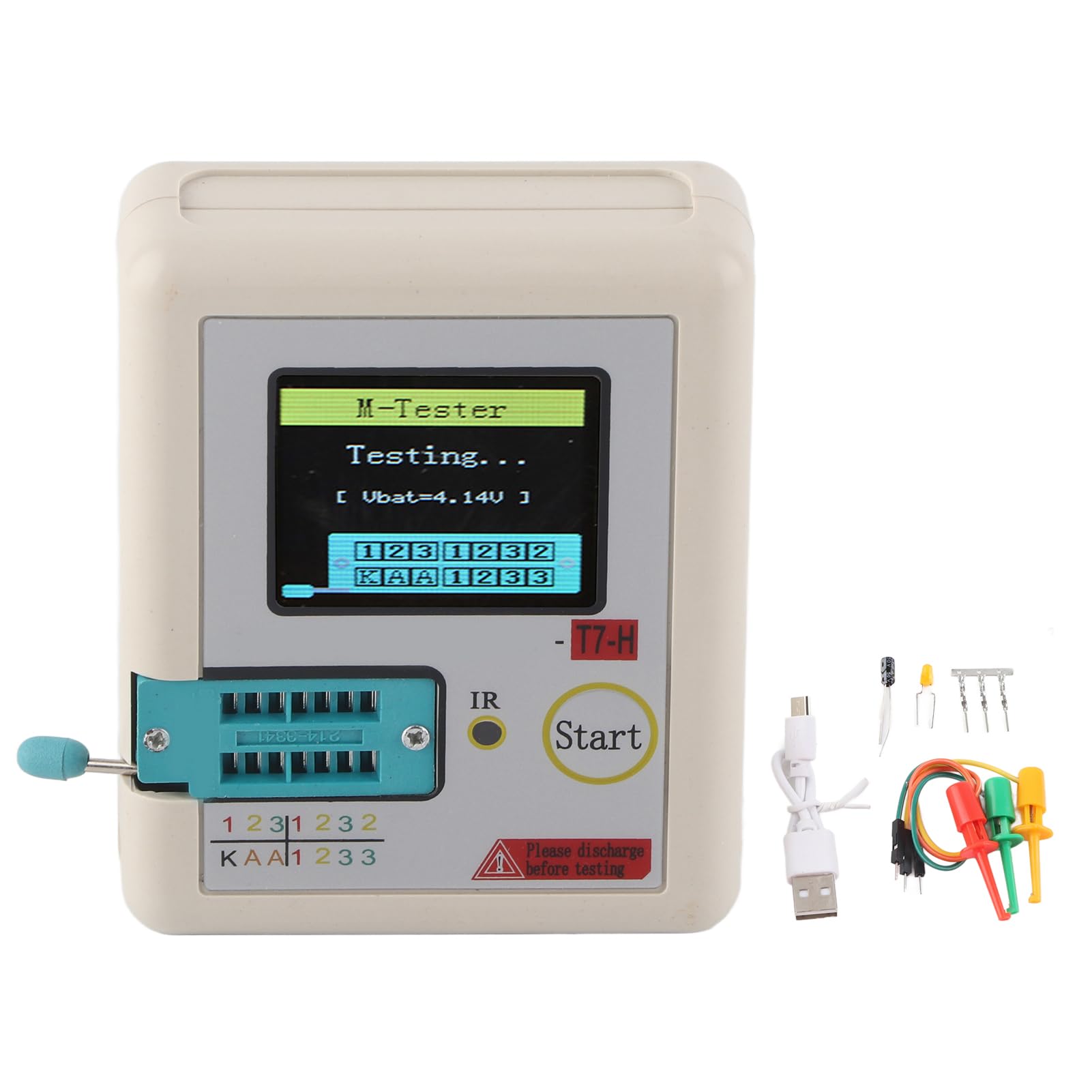 TFT Transistortester TC-T7-H LCR ESR Farbige Grafikanzeige für Diode Triode Kondensator Widerstand LCR-Transistor NPN-PNP-MOSFET