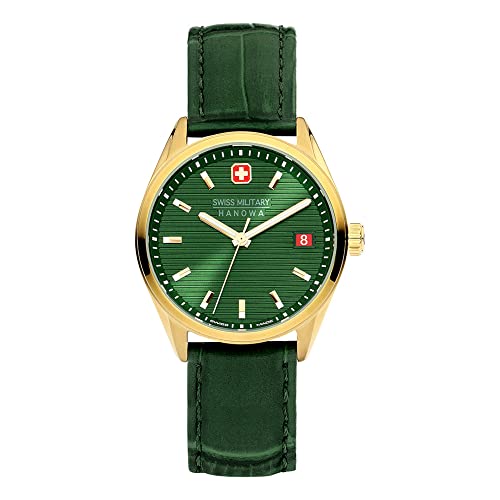 SWISS MILITARY Damen Analog Quarz Uhr mit Leder Armband SMWLB2200211