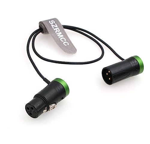 SZRMCC XLR Kabel XLR 3 Pin Stecker auf 3 Pin XLR Buchse Low-Profile Audiokabel für Soundgeräte 633 688 788T 302 552 Zaxcom Recorder Device Zoom F8 (Grüne Kappe)