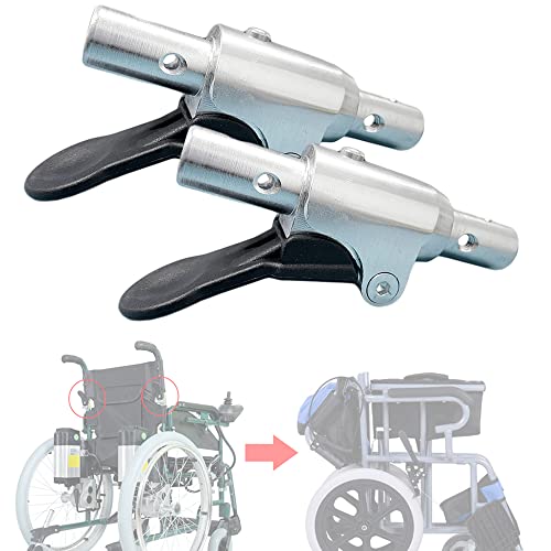 Wheelchair Back Foldable Switch Connector for 0.7" OD or 0.83" OD Self-Propelled Chairs Modification Accessories, Stainless Steel, 2 Pcs