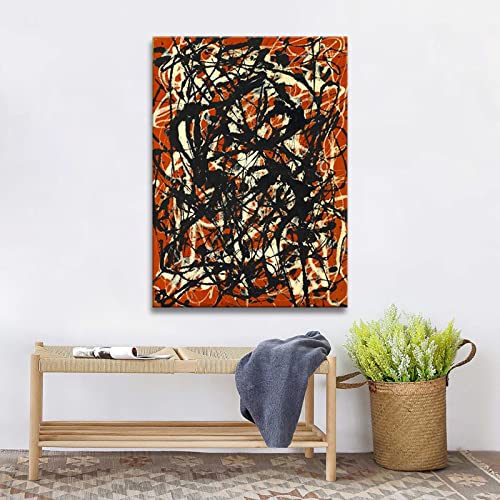 Leinwanddrucke Malerei Jackson Pollock《Free Form》Artwork Poster Picture Modern Wall Art Decor Home Living Room Decoration 80x100cm(31x43in) Rahmenlos