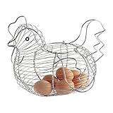 Eierkorb in Huhnform aus Metall in Hühnerform, für 24 Eier zu Hause