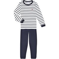 Petit Bateau Mädchen A01DE Pyjamaset, weiß/blau, 6 Jahre