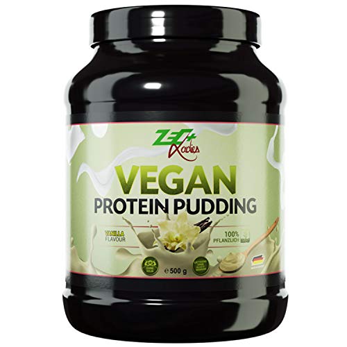 Zec+ Nutrition LADIES Vegan Protein Pudding – Vanille, 500 g veganes Pudding Proteinpulver mit Glucomannan, Low Carb Protein-Dessert mit Erbsen- und Lupinen-Protein, Made in Germany