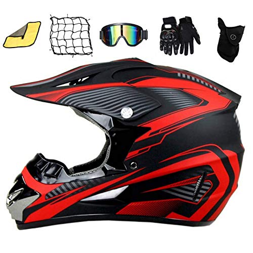 ASDGY Motocross Helmet/Kinder Motorrad Fahrrad Helm,Geeignet für Kinder und Erwachsene Fullface MTB Helm Kinder Cross Helm (XL(61-62cm))