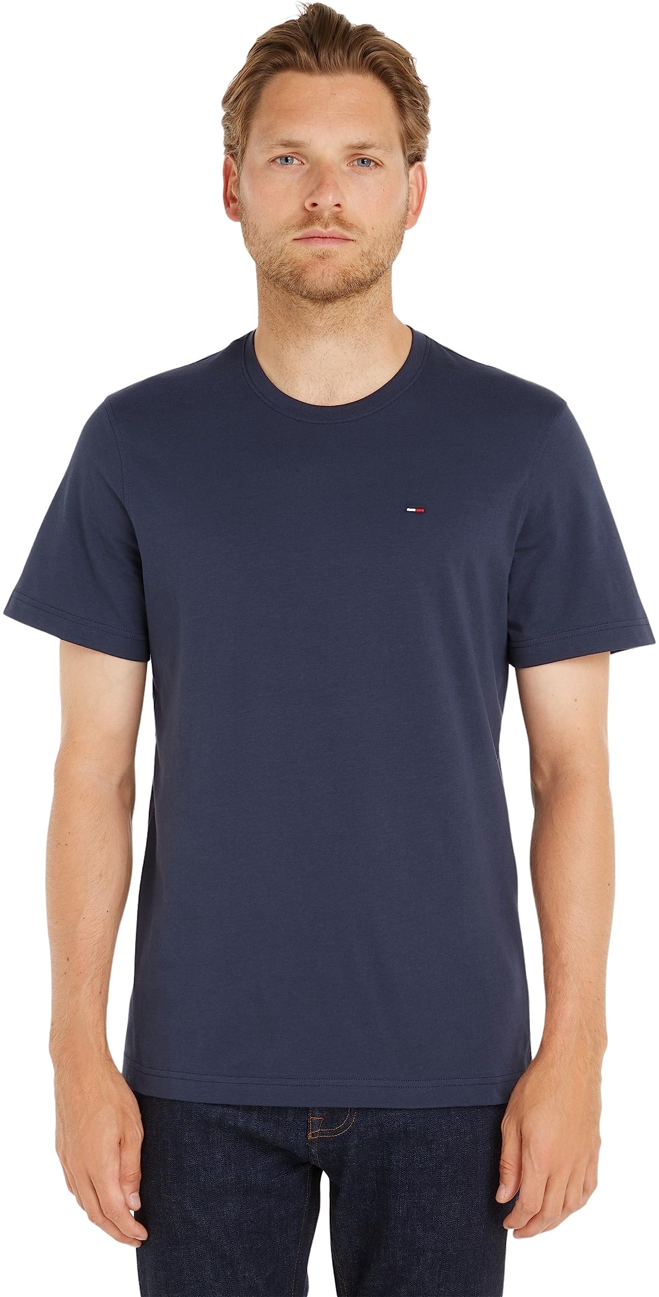 Tommy Jeans Herren T-Shirt Kurzarm TJM Original Slim Fit, Blau (Black Iris), XS