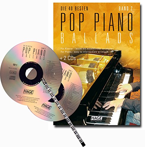 Hage DIE 40 BESTEN POP-Piano Ballads Band 2 – der unverzichtbare Begleiter für Festlichkeiten mit Zwei CDs und Klavier-Bleistift [Noten/Sheet Music]