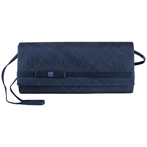Seeberger Sinamay Clutch Umhängetasche Handtasche Schultertasche Damentasche (One Size - blau)