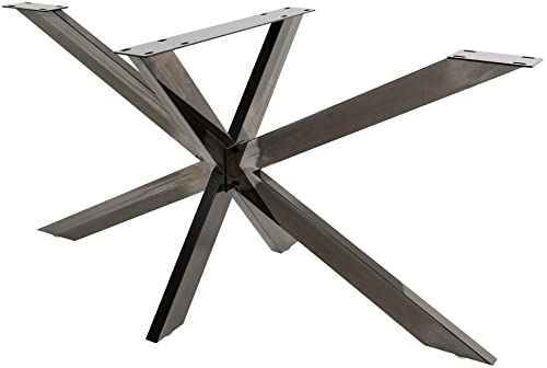 CLP Tischbeine Biloxi I Tischkufen Aus Vierkantprofilen I Höhe 71 cm I Sternförmiges Tischgestell, Farbe:Industrial schwarz, Größe:L