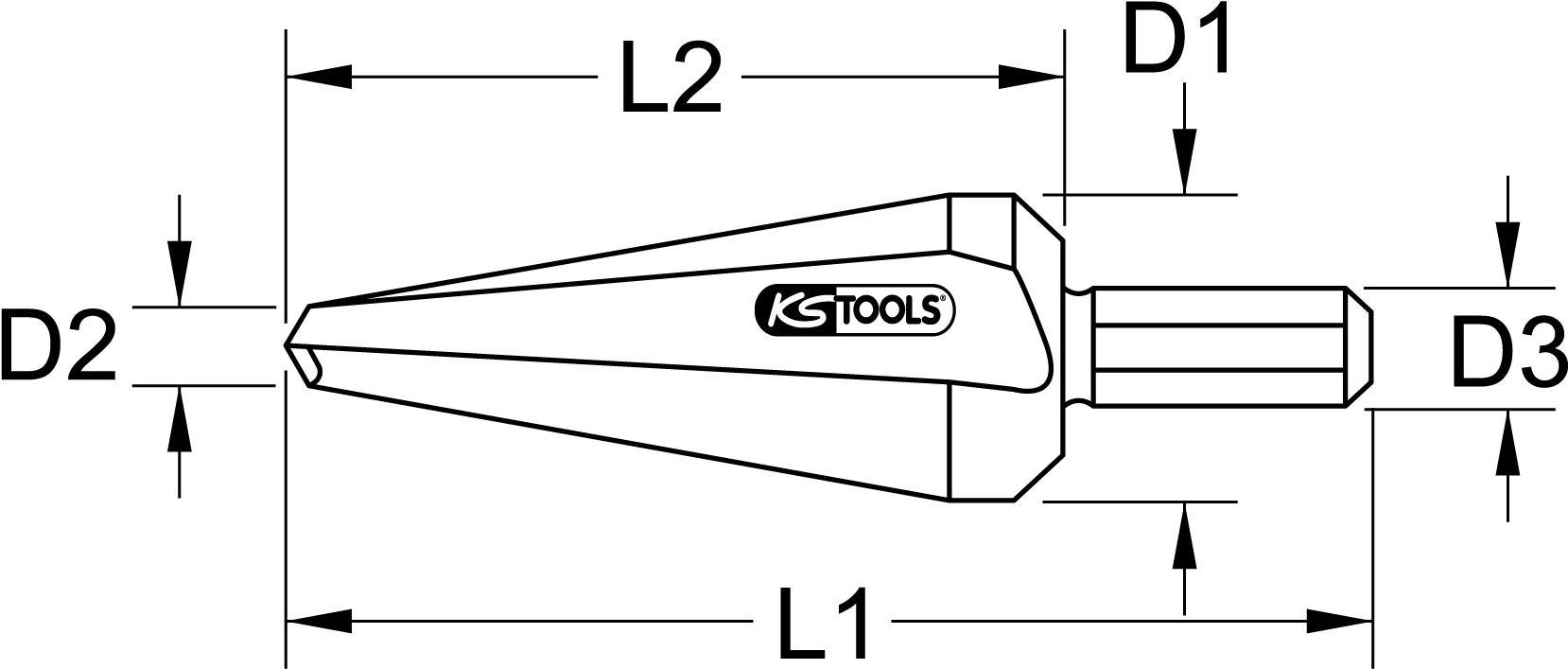 KS Tools 336.0015 HSS TiN Blechschälbohrer, Ø 3-14mm