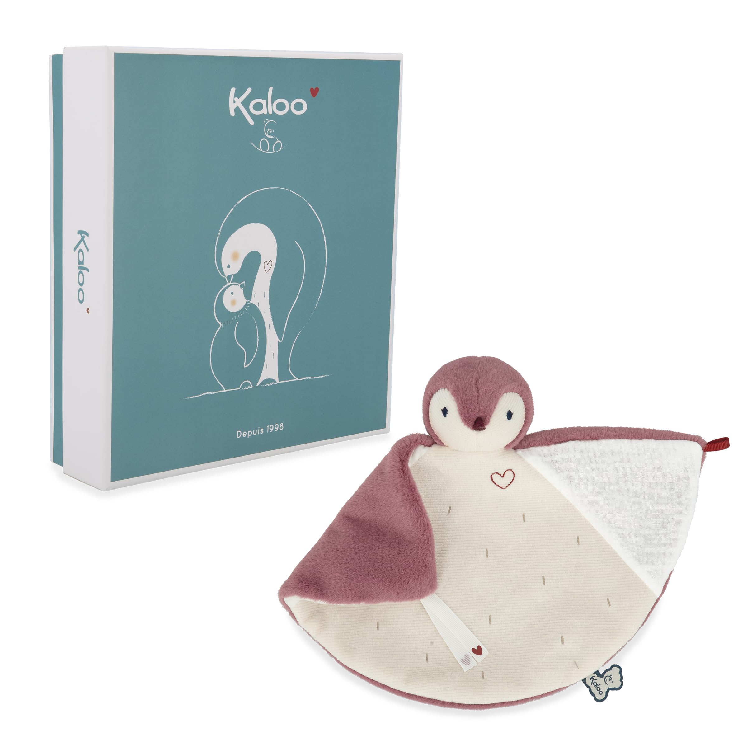 Kaloo Complices – Rosa Pinguin-Schnuffeltuch-Absorbiert Gerüche-23 cm-Ab Geburt, K212007