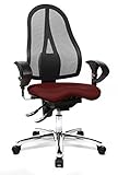 Topstar ST19UG27 Sitness 15, ergonomischer Bürostuhl, Schreibtischstuhl, inkl. höhenverstellbare Armlehnen, Bezugsstoff bordeaux / rot