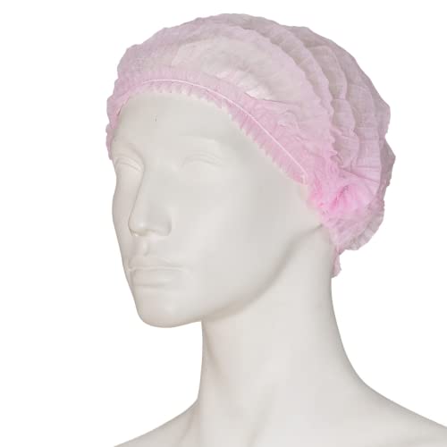 Klipphauben rosa 1000 Stück Vlies-Haube Clip, Größe L, 52 cm Durchmesser, (10 x 100-er Pack) - Schwesternhaube aus Vlies -