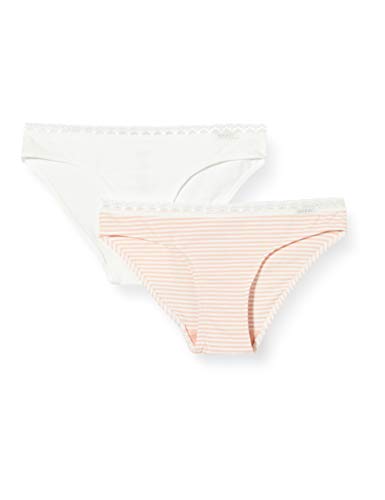 Skiny Mädchen Skiny Mädchen Lacy Everyday Girls Rio Slip 2er Pack Unterhose, Rosestripe Selection, 164 EU