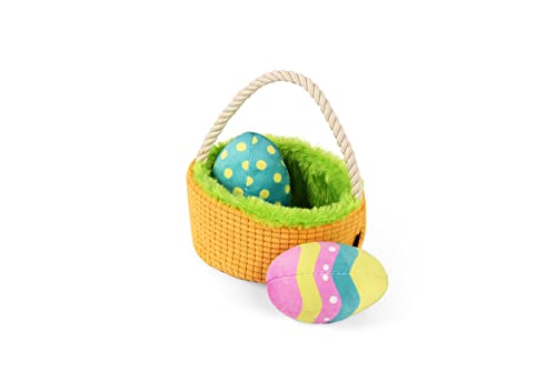 P.L.A.Y. Niedliches Plüsch-Hundespielzeug – Hippity Hoppity Ostern Themed Durable Squeaker Chew Toy, Great for Puppy & Small, Medium, Large Dogs - Machine Washable, Recycled Materials (Egg-superb