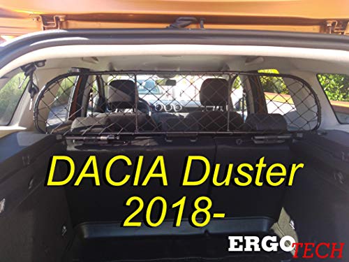 ERGOTECH Trennnetz Trenngitter kompatibel mit Dacia Duster RDA65-S14, für Hunde und Gepäck.