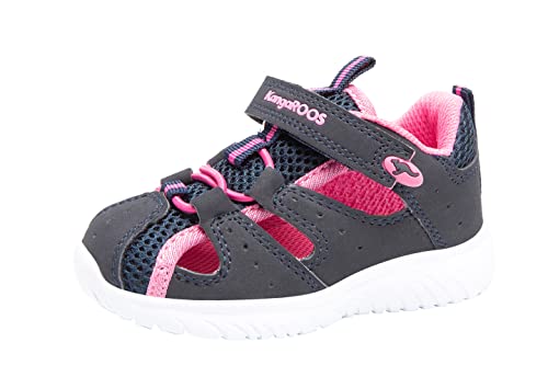 KangaROOS Unisex Baby KI-Rock Lite EV Sneaker, Blau (Dk Navy/Daisy Pink 4204), 22 EU