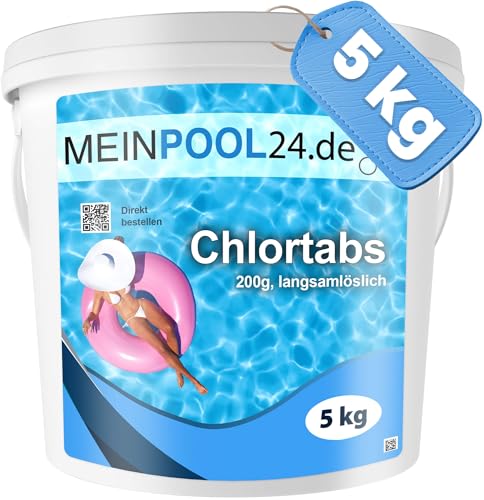 meinpool24.de 5 kg Chlortabs 200 g langsamlöslich organisch