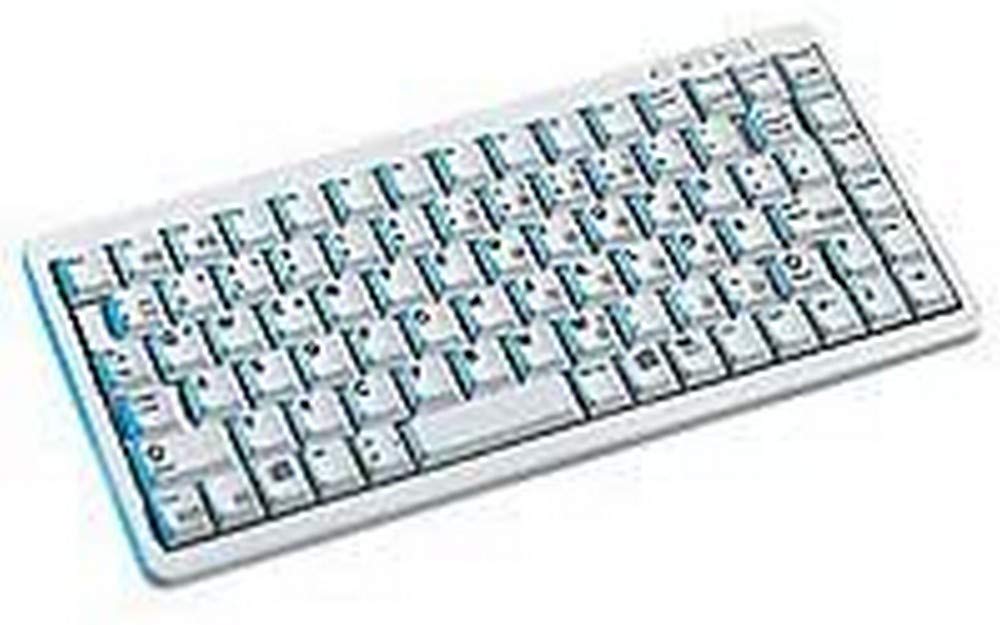 CHERRY Compact-Keyboard G84-4100, Französisches Layout, AZERTY Tastatur, kabelgebundene Tastatur, kompaktes Design, ML Mechanik, hellgrau