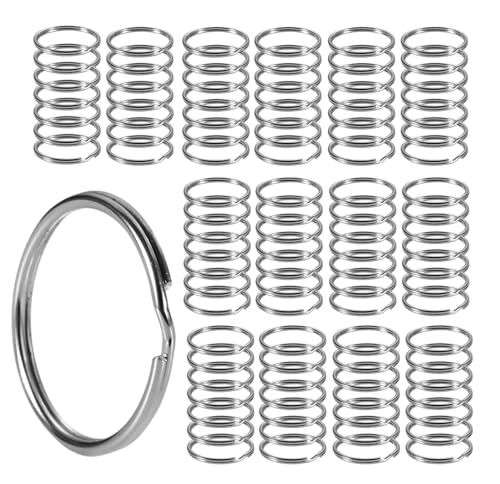 500x Schlüsselring Set - Metallring für Schlüsselanhänger - Ø 25 mm - Edelstahl Ring - Key Rings & Key Chain - Ringhalter silber