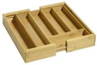 Besteckkasten SIMON aus Bambusholz, passend für alle handelsüblichen Schubladen, ausziehbar von ca. 28,5 auf ca. 40,0 cm,