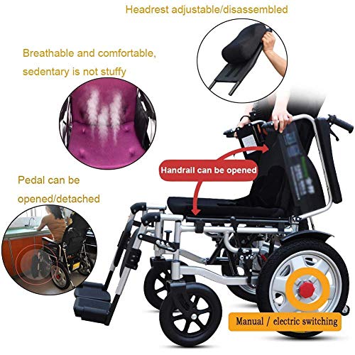 GAXQFEI Elektro-Rollstuhl faltbaren Rollstuhl elektrisch Günstig faltbare Vollautomatische Elektro-Rollstuhl faltbare Elektro-Rollstuhl