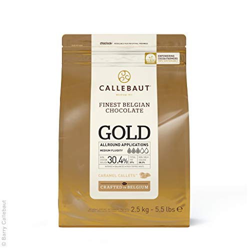 Callebaut Gold 30.4% - Feinste belgische Karamellschokolade Chips (Brocken) 2,5kg