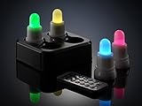 Auraglow Induktiv Aufladbares LED-Teelicht RGB Kerzen mit Farbänderung, 4 Stück