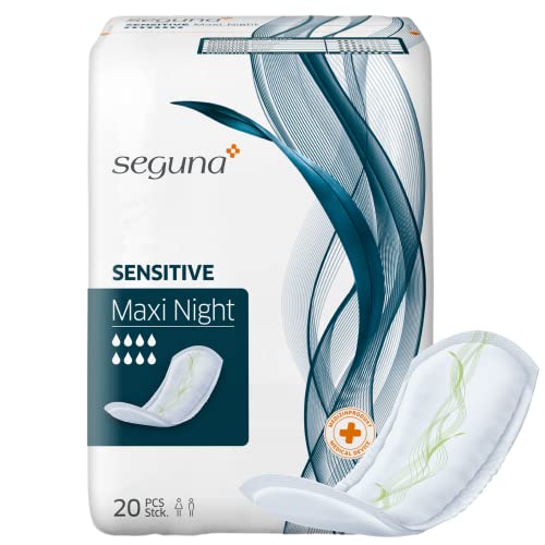SEGUNA Sensitive Maxi Night, Inkontinenzeinlagen für die Nacht, Frauen & Männer, Einlagen bei mittlerer Inkontinenz & Blasenschwäche (Sparpaket (4 x 20 Stück))