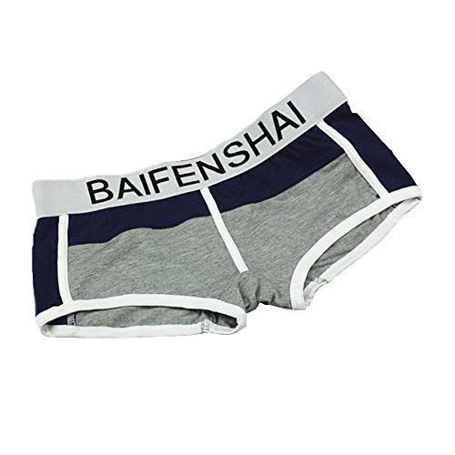 BaronHong 3er Pack Boxershorts für Tomboy Trans Lesbian Cotton Fashion Boyshort (grau, M)