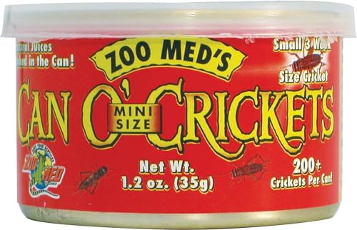 (6 Pack) Zoo Med Can O' Crickets Mini Size Food for Reptile Fish Birds 1.2 Ounce